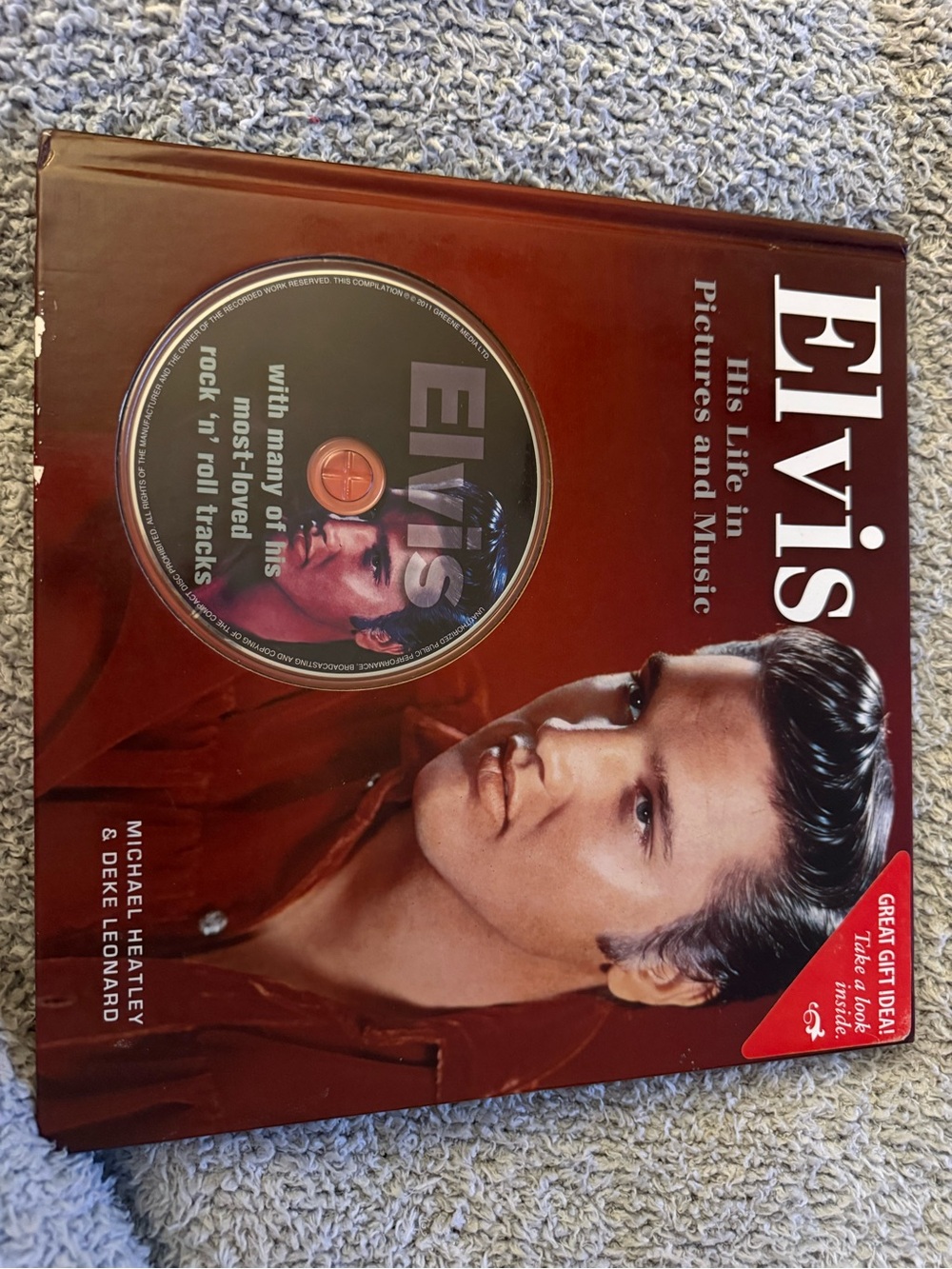 Elvis His Life in Pictures and Music - Brown Hardcover with CD